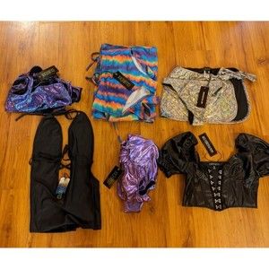 Dolls Kill Rave Outfit LOT OF 6 Styles NWT Club Exx, Current Mood Etc NWT SZ XS